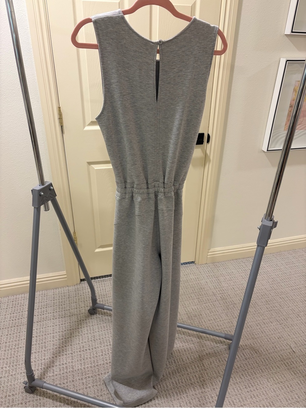 SPANX Sleeveless Wide-Leg Jumpsuit in Light Gray - Picture 3 of 4